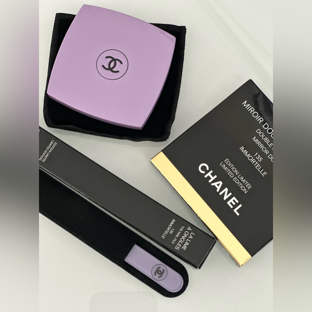 Chanel compact mirror and matching file IMMORTELLE